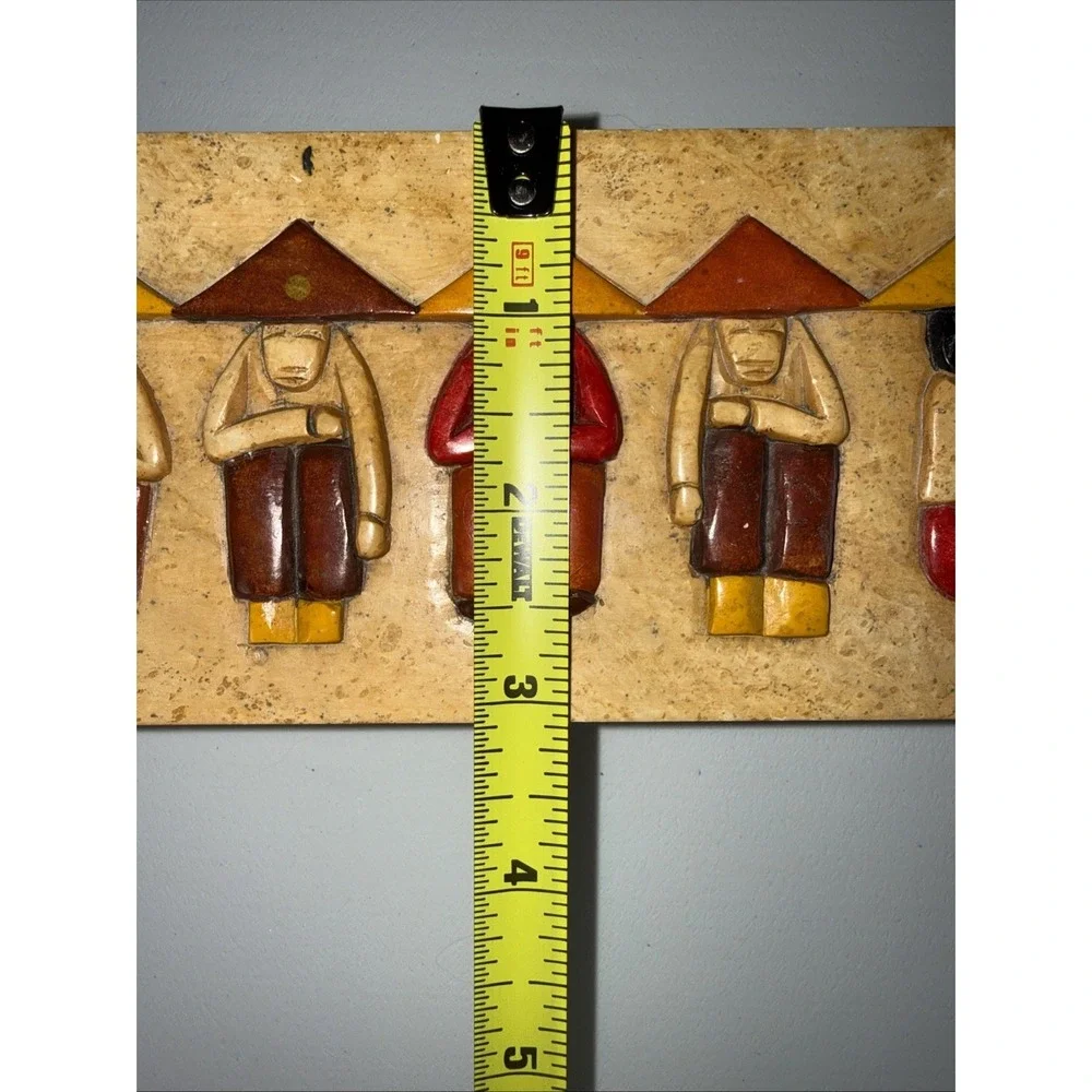 VTG Stone Asian Figural Folk Art Trinket‎ Jewelry Keepsake Box